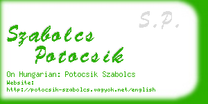 szabolcs potocsik business card